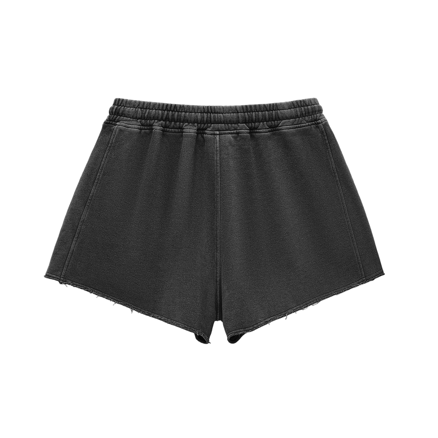 Bangonetime Snow Washed Raw Edge Drawstring Shorts