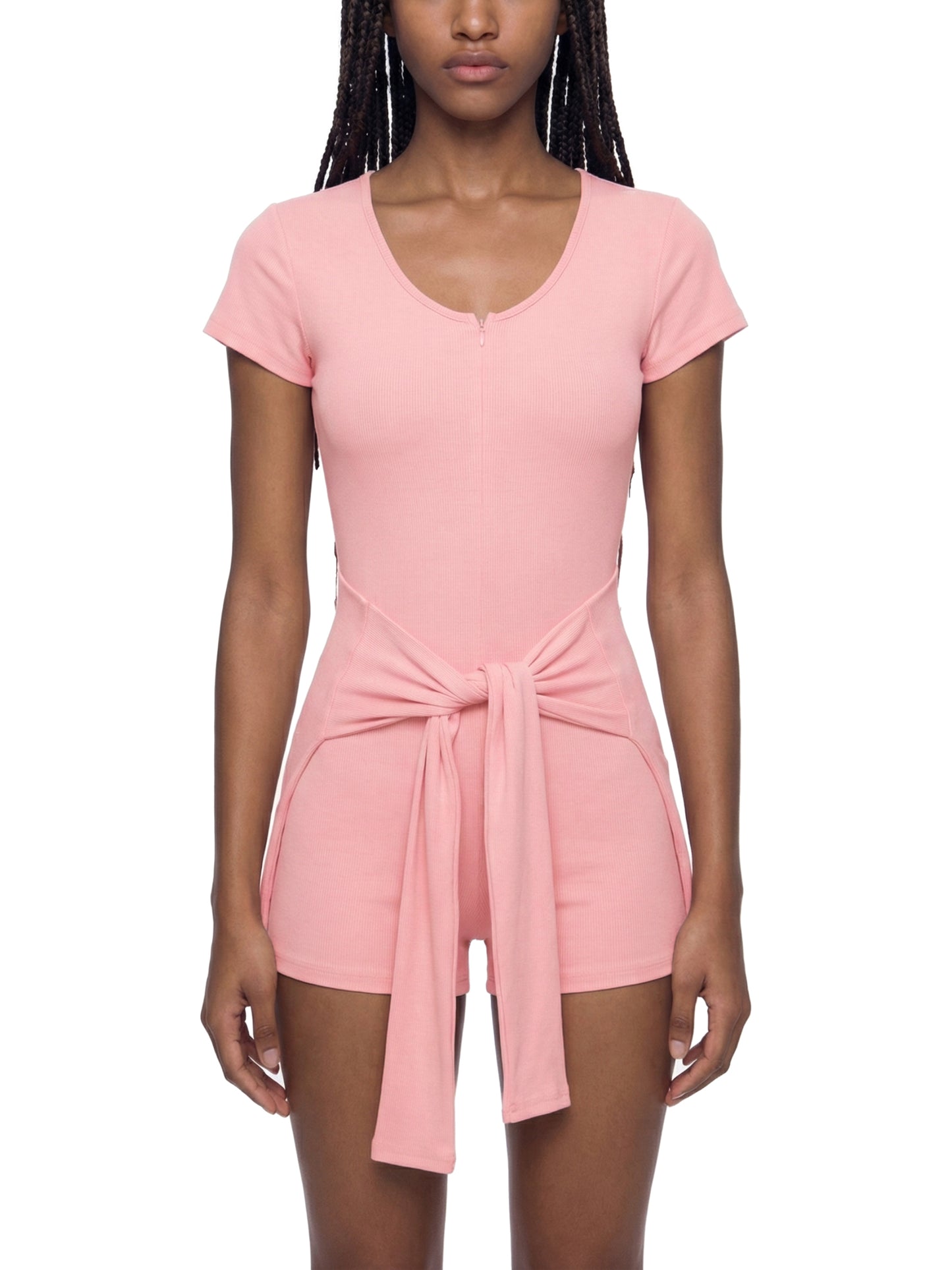 Bangonetime Women's Dual-Function Cape Tie-Waist Romper