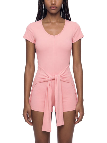 Bangonetime Women's Dual-Function Cape Tie-Waist Romper